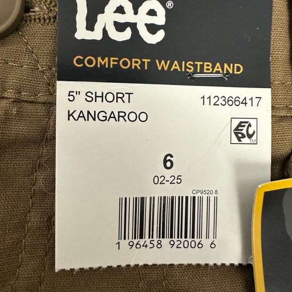 Lee Womens 5 Inch Comfort Waistband Shorts Size 6 Kangaroo Brown - Picture 3 of 10